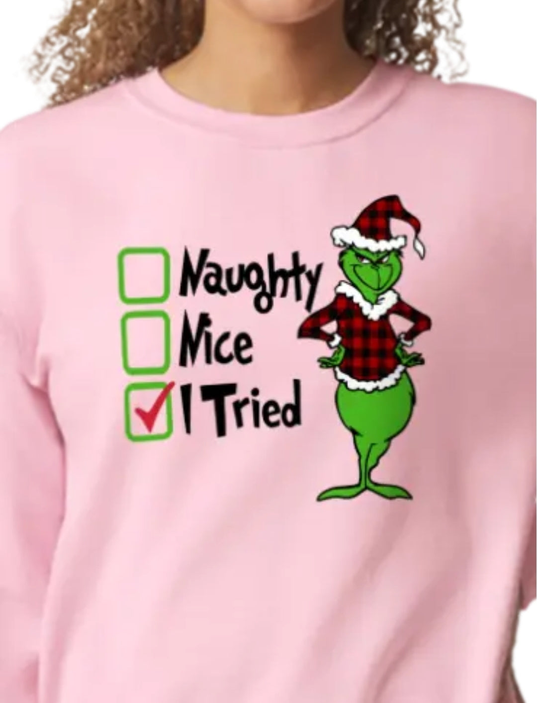 Naughty Nice I Tried Christmas Sweatshirt